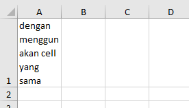 Mengetik beberapa baris pada cell yang sama